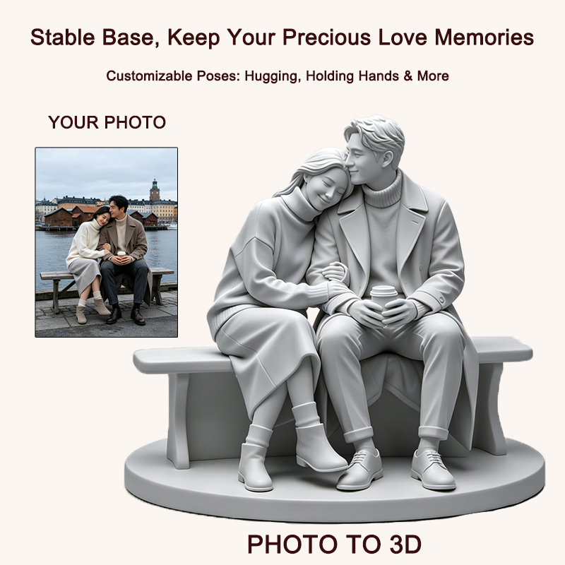 Custom 3D Printed Couple Figur - Resin Art Wedding Gift recension och pris